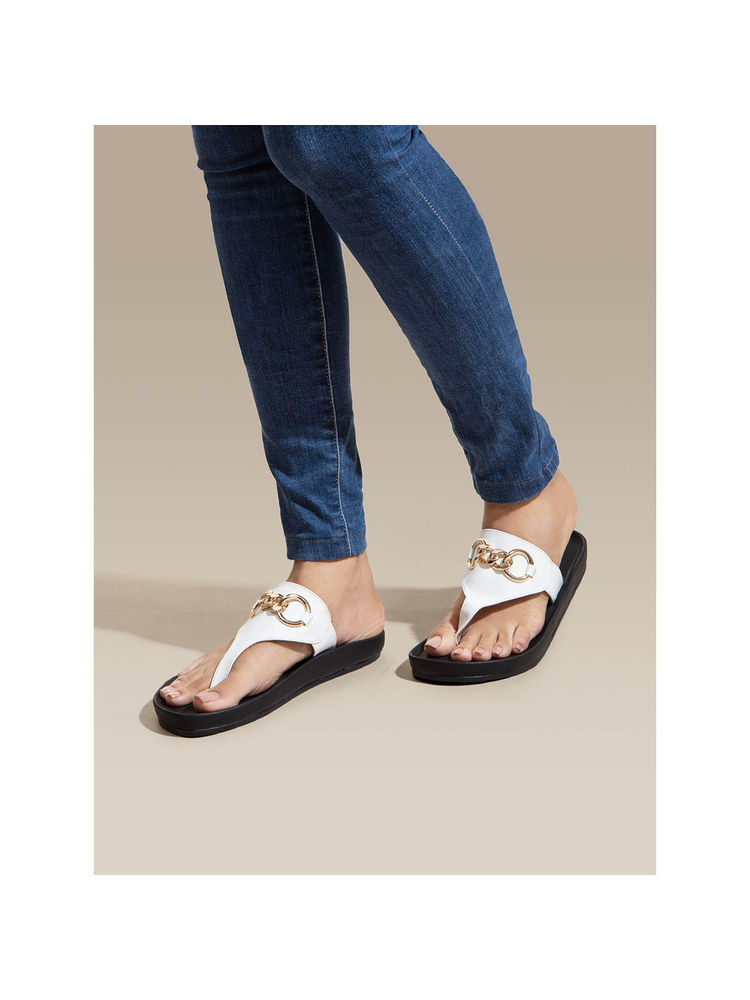 Chaal Chalan Ariel White Sandals-picture-20