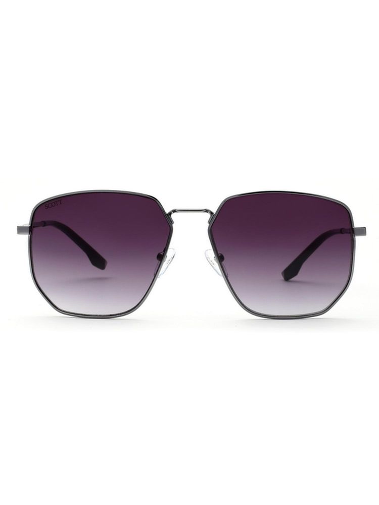 Scott Sunglasses Men UV Protected Hexagon Grey Lens Gradient Sunglasses (59)-image-19