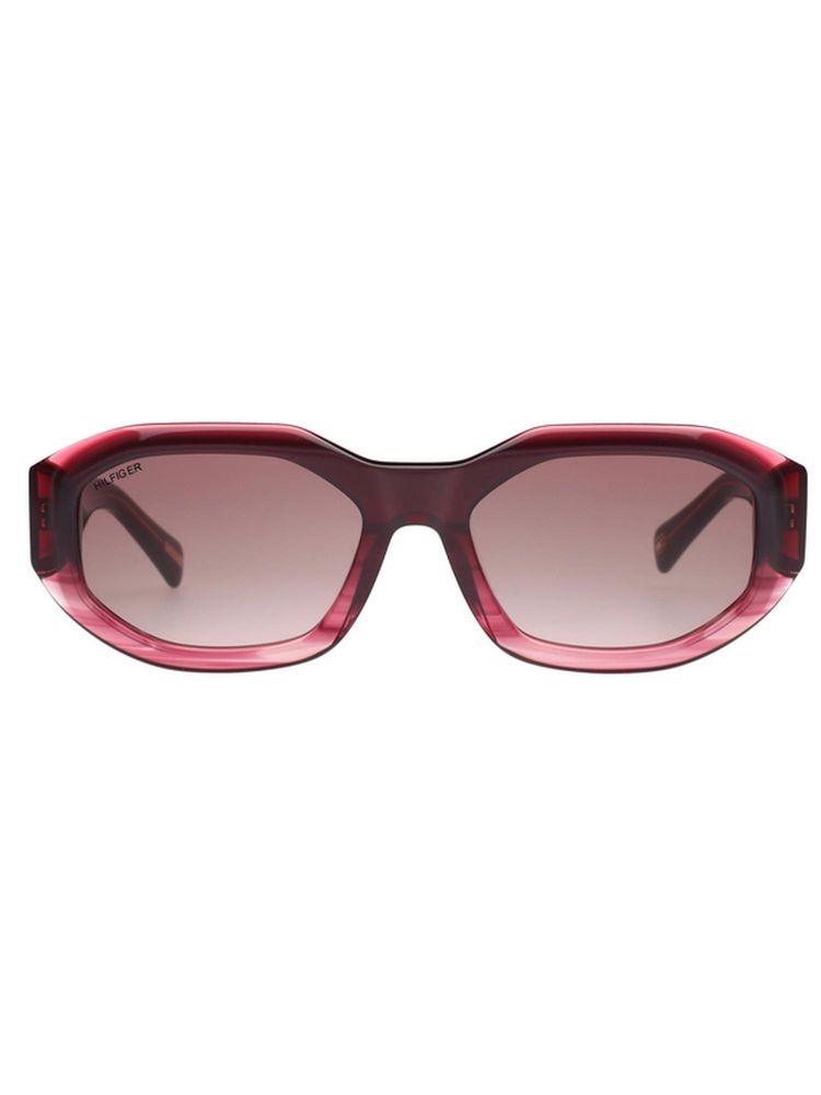 Tommy Hilfiger Women UV Protected Hexagon Pink Lens Gradient Sunglasses (55)-image-5
