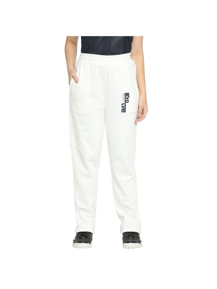 Being Human Women White Cotton Typography Track Pant-picture-10