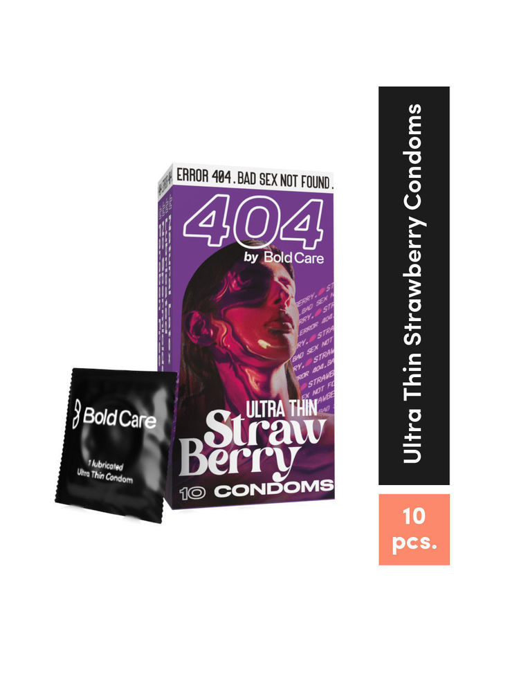 Bold Care Super Ultra Thin Strawberry Flavored Condoms For Men - 60 Microns