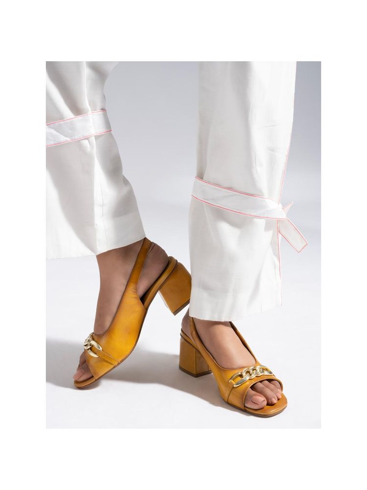 MIORAH Yellow Leather Sandal Heels-picture-25