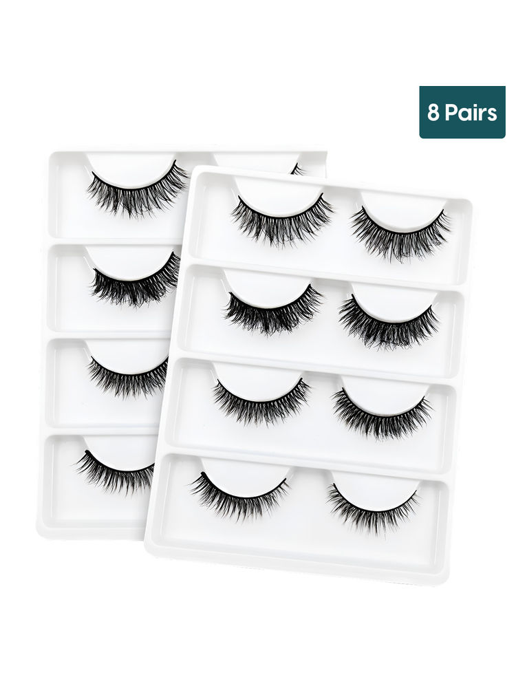 Matra False Eyelashes Natural Looking 3D Fake Lashes - 8 Pairs-picture-28