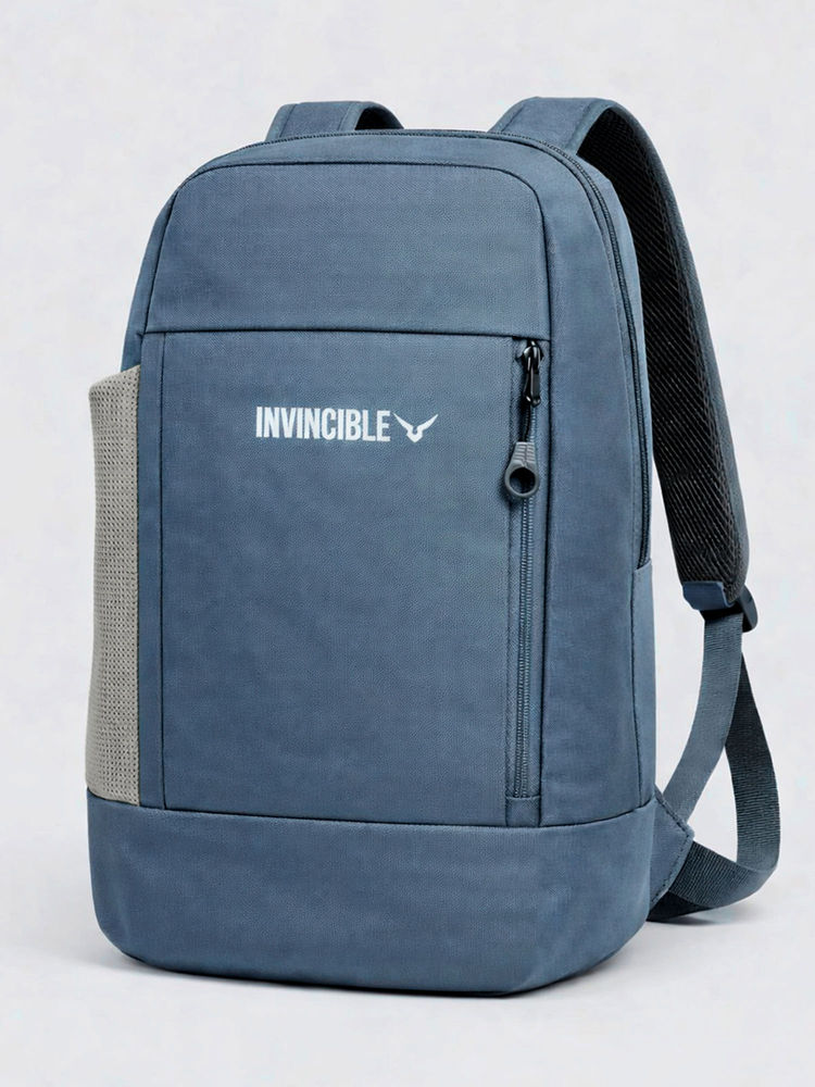INVINCIBLE Unisex Blue Colorblock Backpack-picture-27