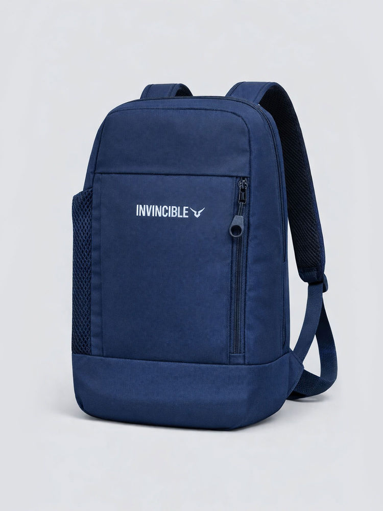INVINCIBLE Unisex Navy Blue Solid Backpack-image-47