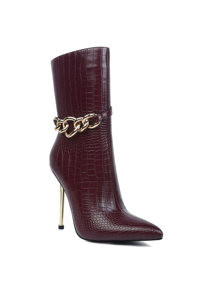 London Rag Textured Burgundy Boots-picture-27