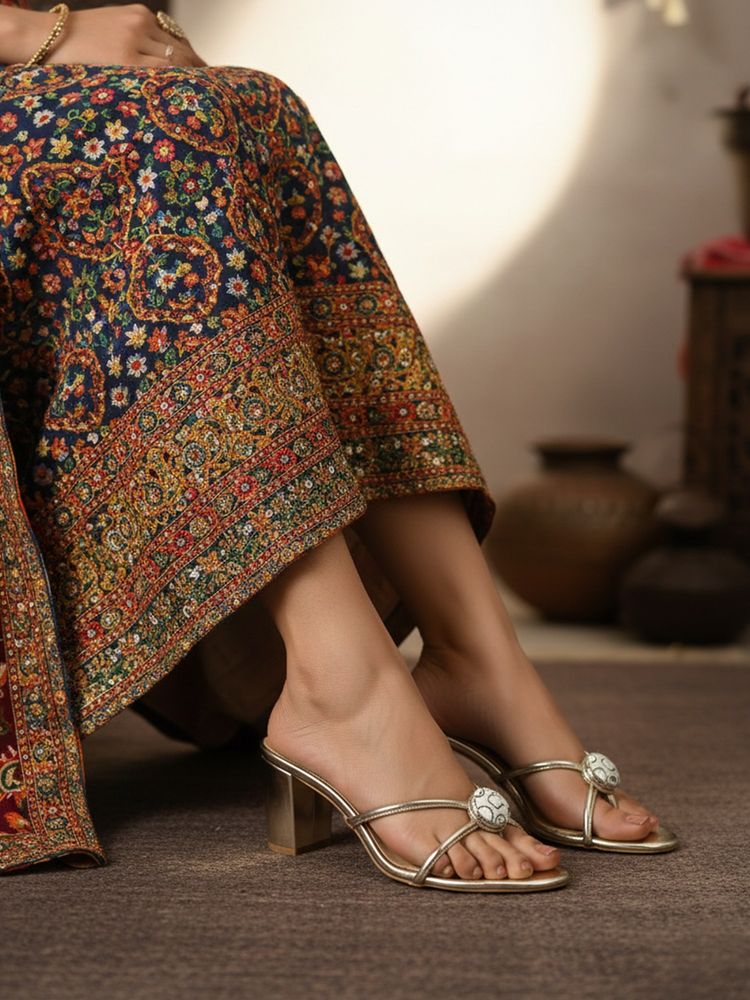 Chaal Chalan Women Gold Alina Block Heels-picture-32