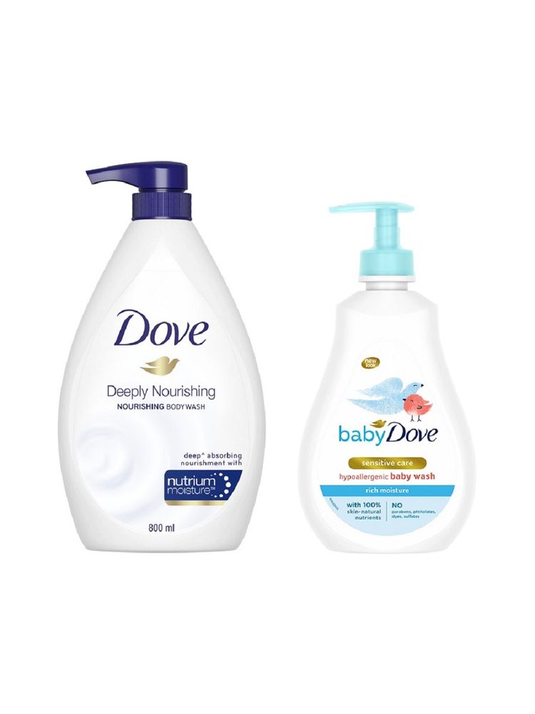 Dove Deep Moisture Body Wash + Baby Dove Rich Moisture Hypoallergenic Body Wash