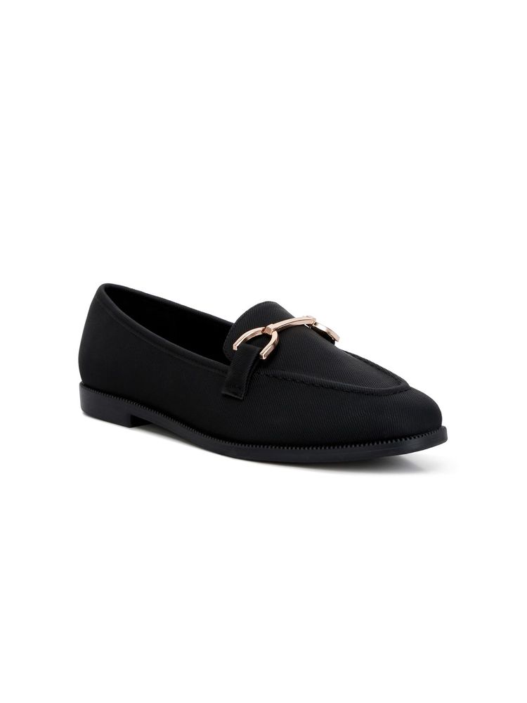 London Rag Black Horse Bit Embellished Flat Loafers-image-17