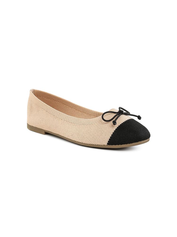 London Rag Beige Two Tone Ballerinas-image-12
