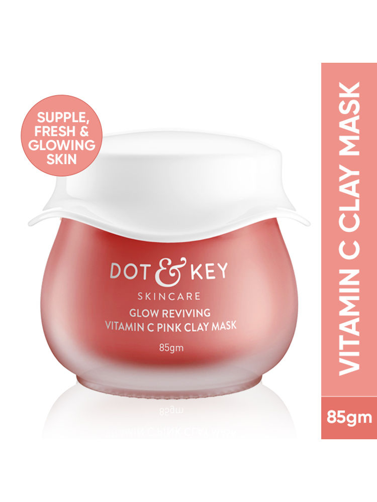 Dot & Key Pink Clay Face Mask For Glowing Skin With Vitamin C- Fades Dark Spots