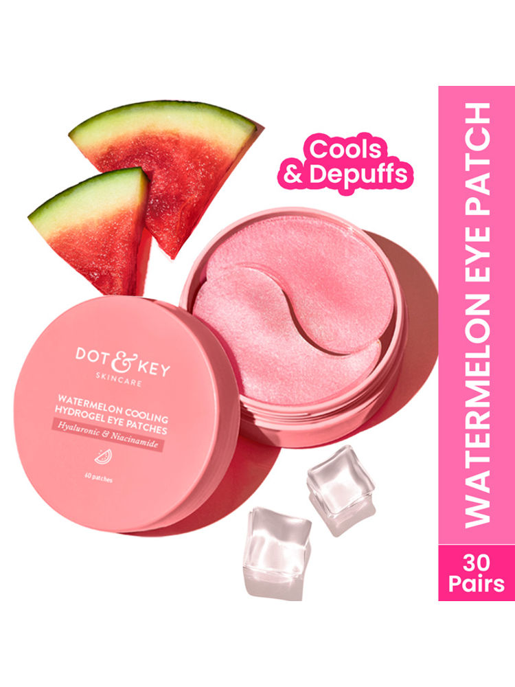 Dot & Key Watermelon, Hyaluronic & Caffeine Cooling Hydrogel Eye Patches For Dark Circle & Puffiness