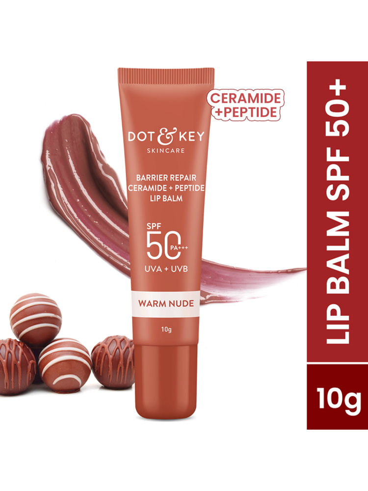 Dot & Key Ceramide & Peptide Barrier Repair SPF 50 PA+++ Tinted Lip Balm For Plump Lips