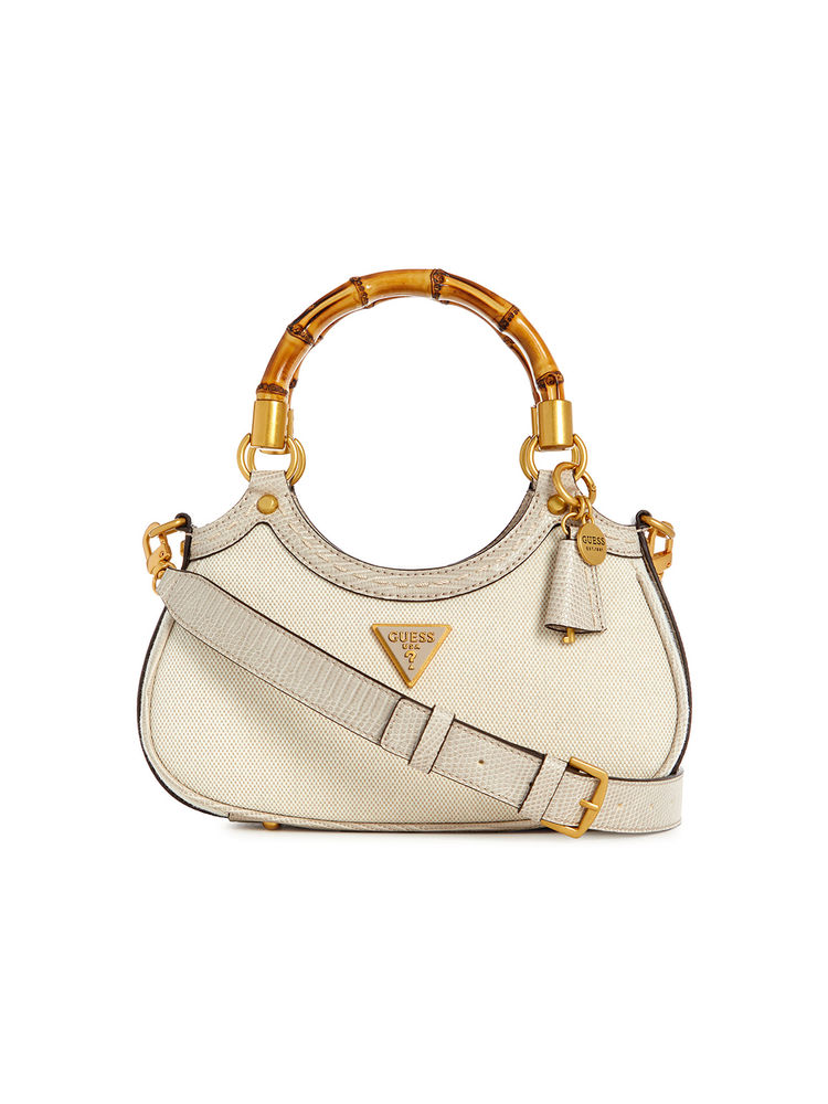 guess fashion Guess Women Off White Satchel Bag with Detachable Strap (Set of 2)-picture-13