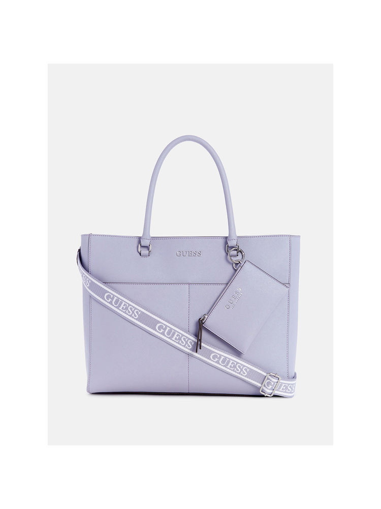 guess fashion Guess Women Blue Handbag With Detachable Strap & Pouch (Set of 3)-picture-12