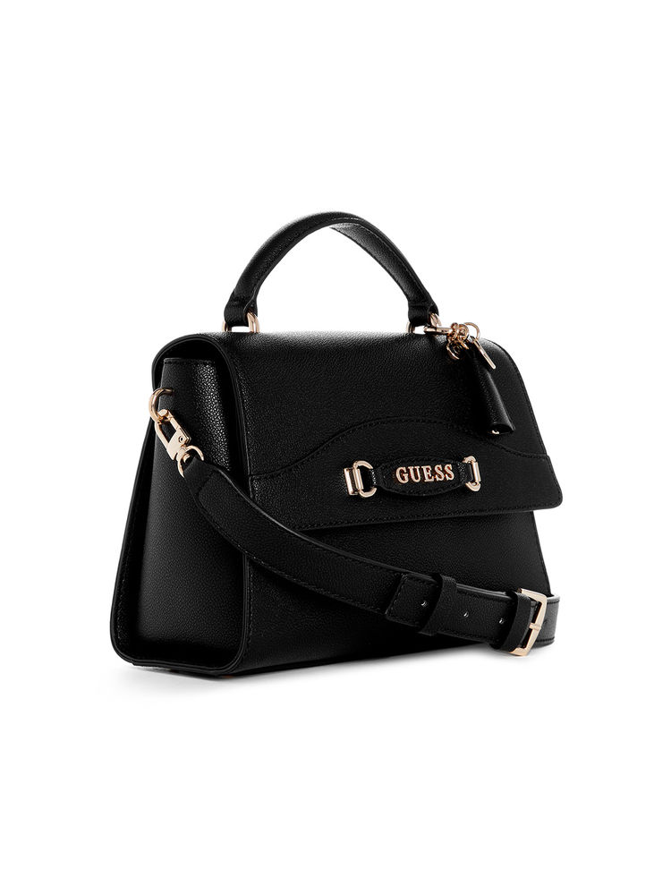 Guess Women Black Satchel with Detachable Strap (Set of 2)-image-20