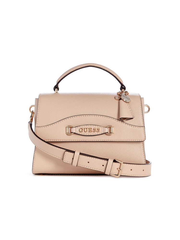 guess fashion Guess Women Beige Satchel with Detachable Strap (Set of 2)-picture-22