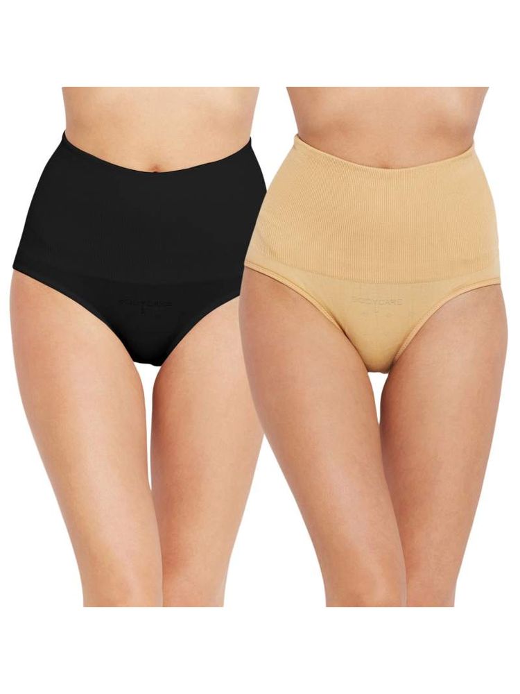 Bodycare Pack of 2 Shaping Panty in Black & Skin Colour-image-40