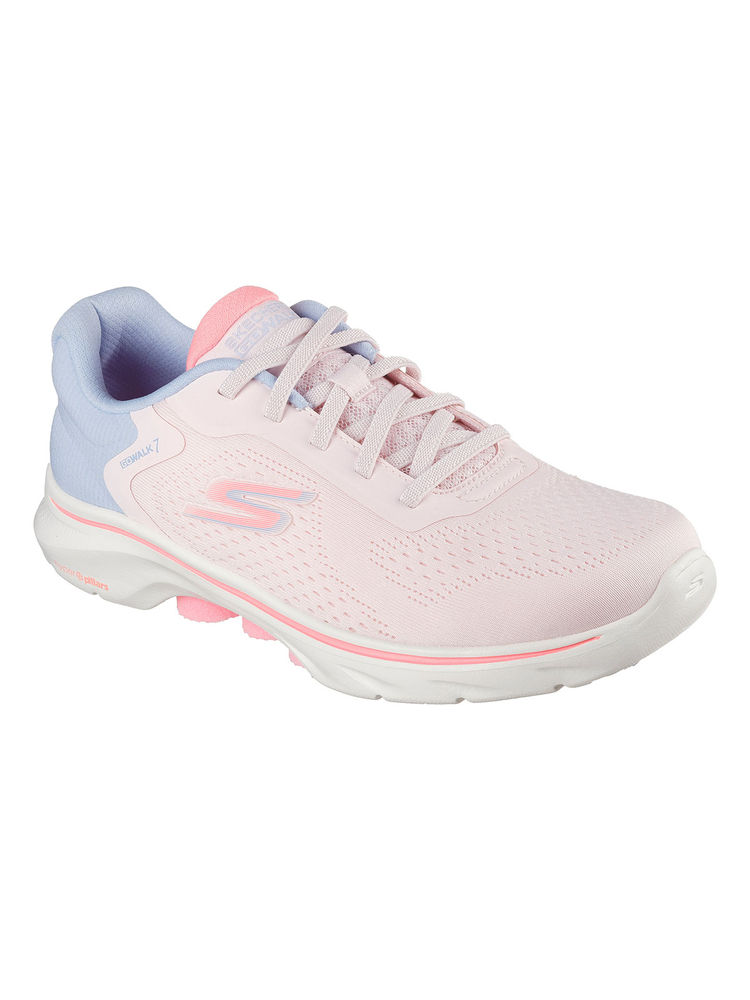 SKECHERS Women Go Walk 7 - Cosmic Waves Light Pink Walking Shoes-picture-14