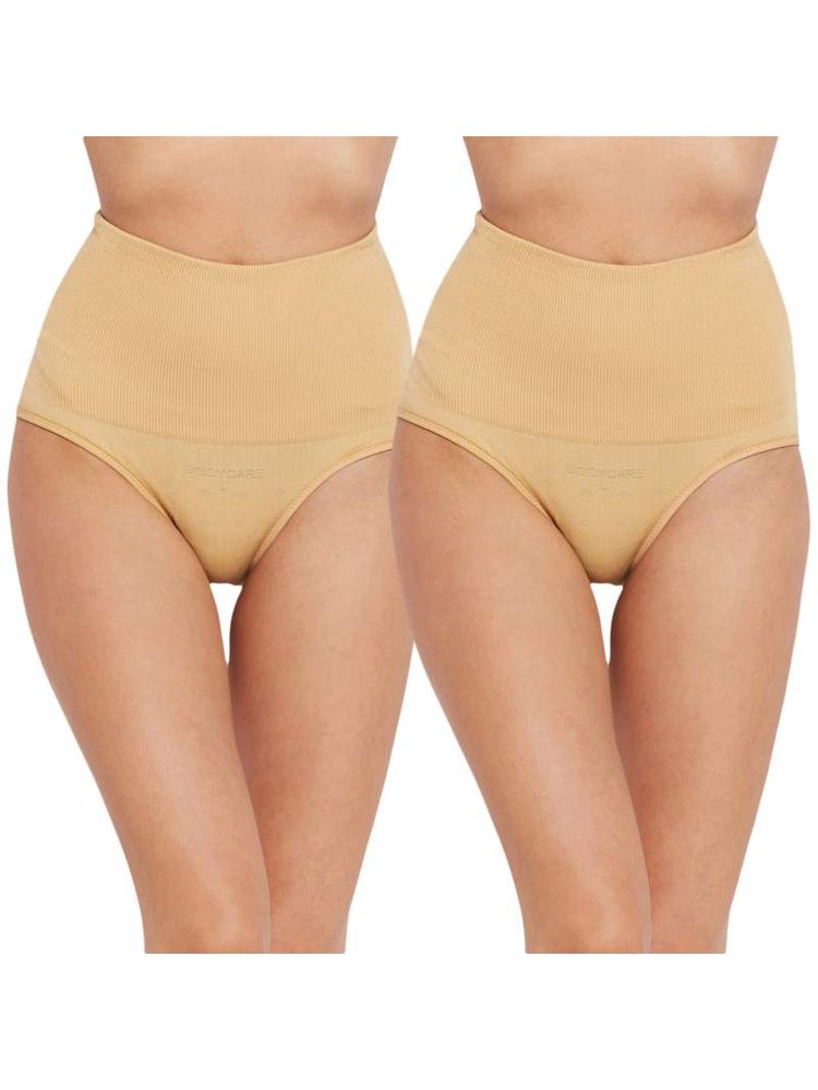 Bodycare Pack of 2 Shaping Panty In Hipster Style Cotton Brief - Nude-picture-20