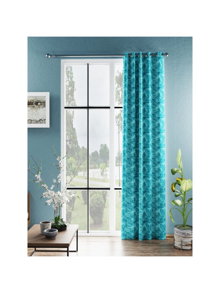 BIANCA Jacquard Blackout Eyelet Curtain 1 Pc (Dromanio) Abstract Sea Green (7 Feet)-picture-26