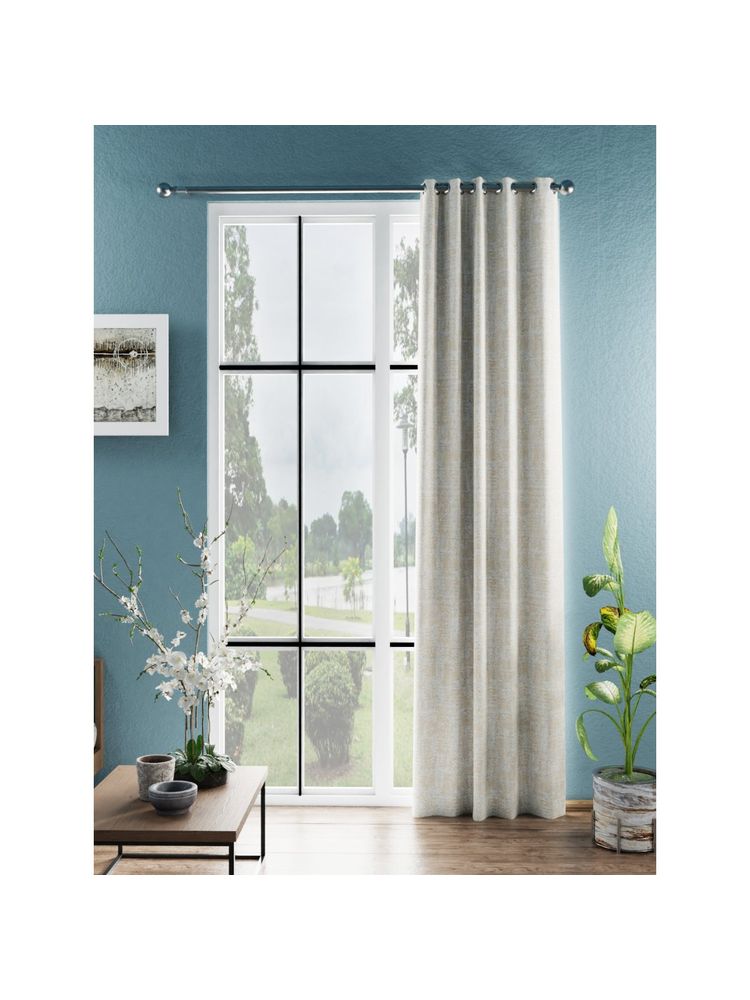 BIANCA Jacquard Blackout Eyelet Curtain 1 Pc (Dromanio) Golden Beige (7 Feet)-picture-19