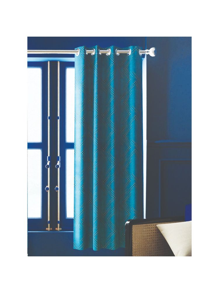 BIANCA 100% Blackout Thermal Insulated Noise Reducing Eyelet Curtain 1 Pc Teal-image-29