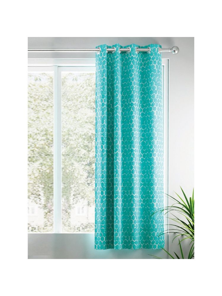 BIANCA Jacquard Blackout Eyelet Curtain 1 Pc (Tremezzo) Geometrical-Sea Green-picture-27