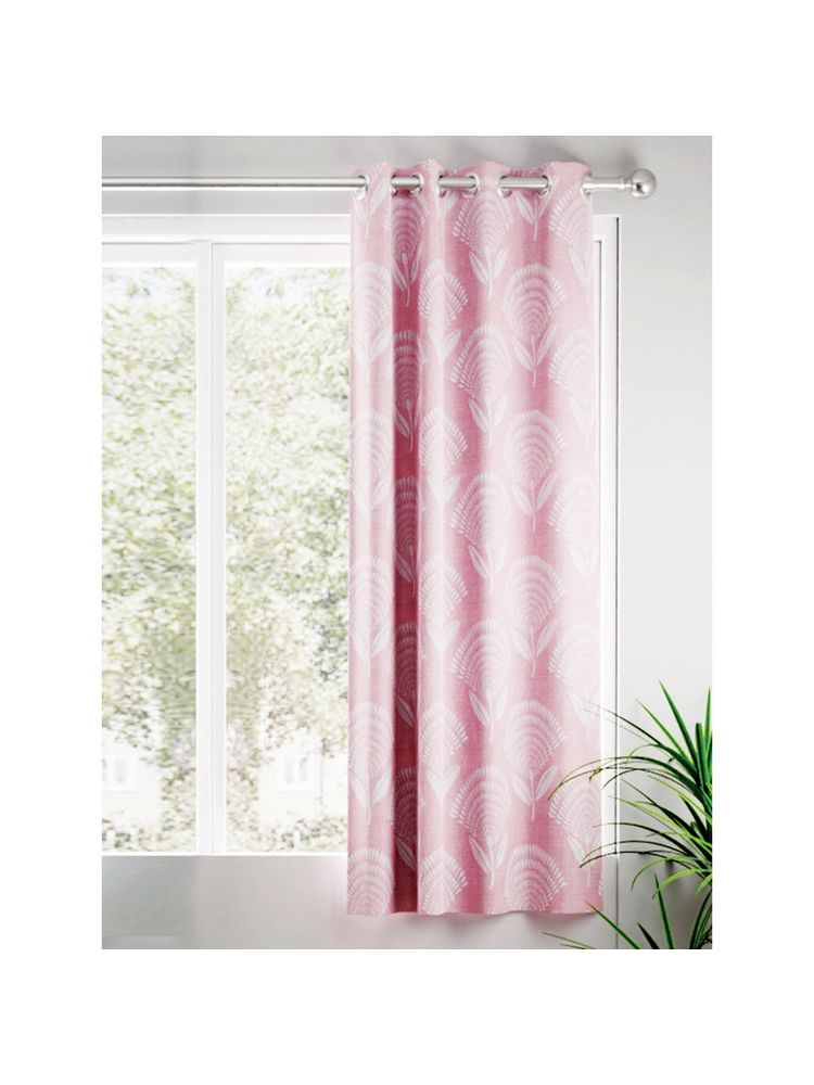 BIANCA Jacquard Blackout Eyelet Curtain 1 Pc (Tremezzo) Floral Rose Pink-image-2