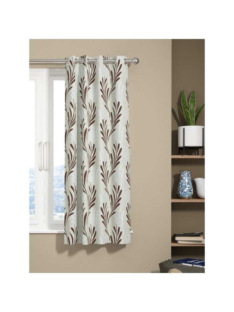 BIANCA Kopa Jacquard Room Darkening Eyelet Curtain 1 Pc Ornamental-Brown-Silver-picture-17