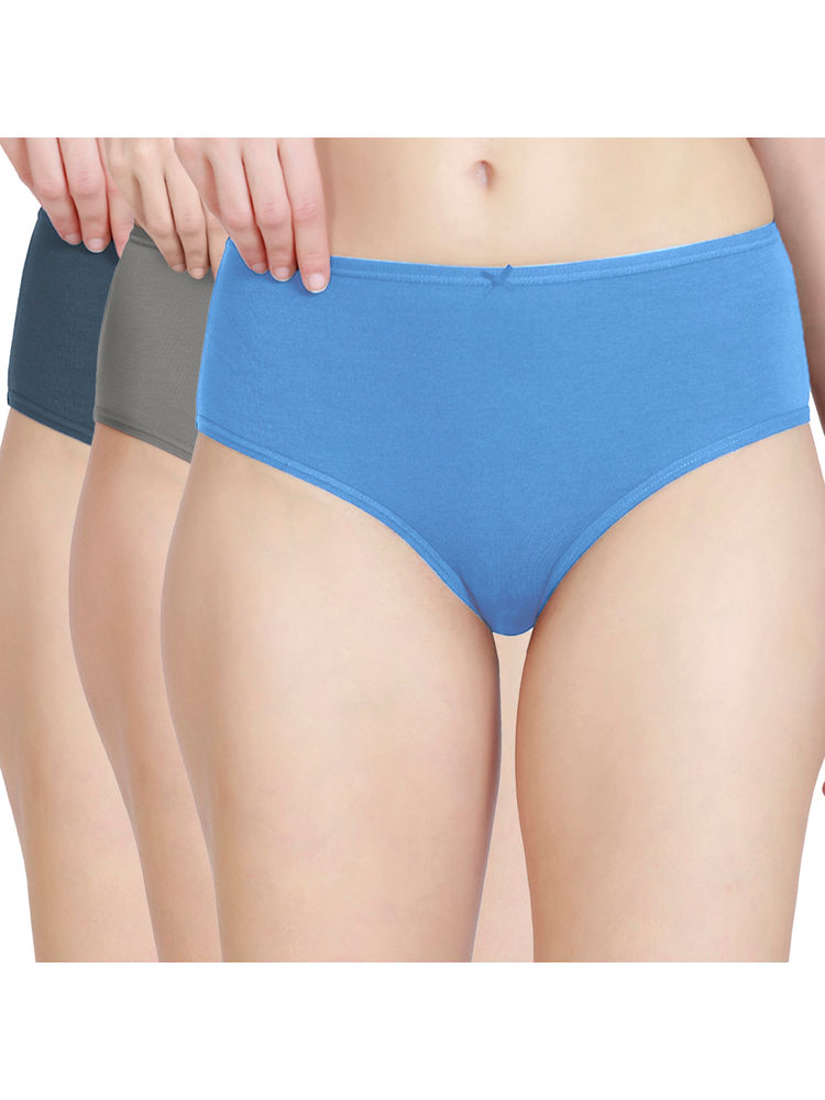 Nykd by Nykaa Cotton Hipster Panties with Anti odor-NYP033-L-Blue Navy Grey (Pack of 3)-picture-13