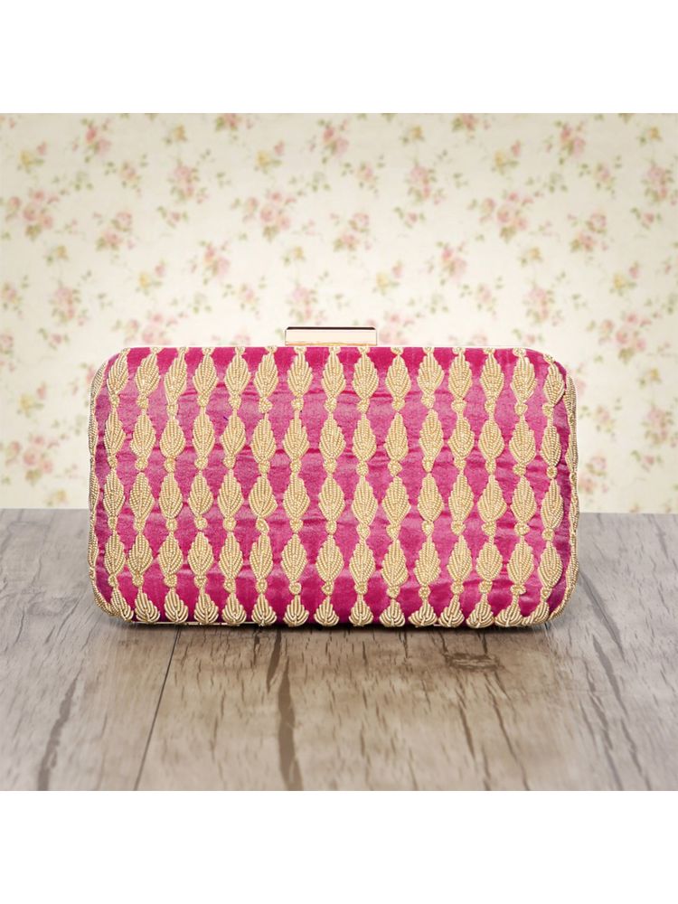 Peora Rani Pink Clutch Purses for Women Handmade Evening Bridal Clutch - C59Rp-image-15
