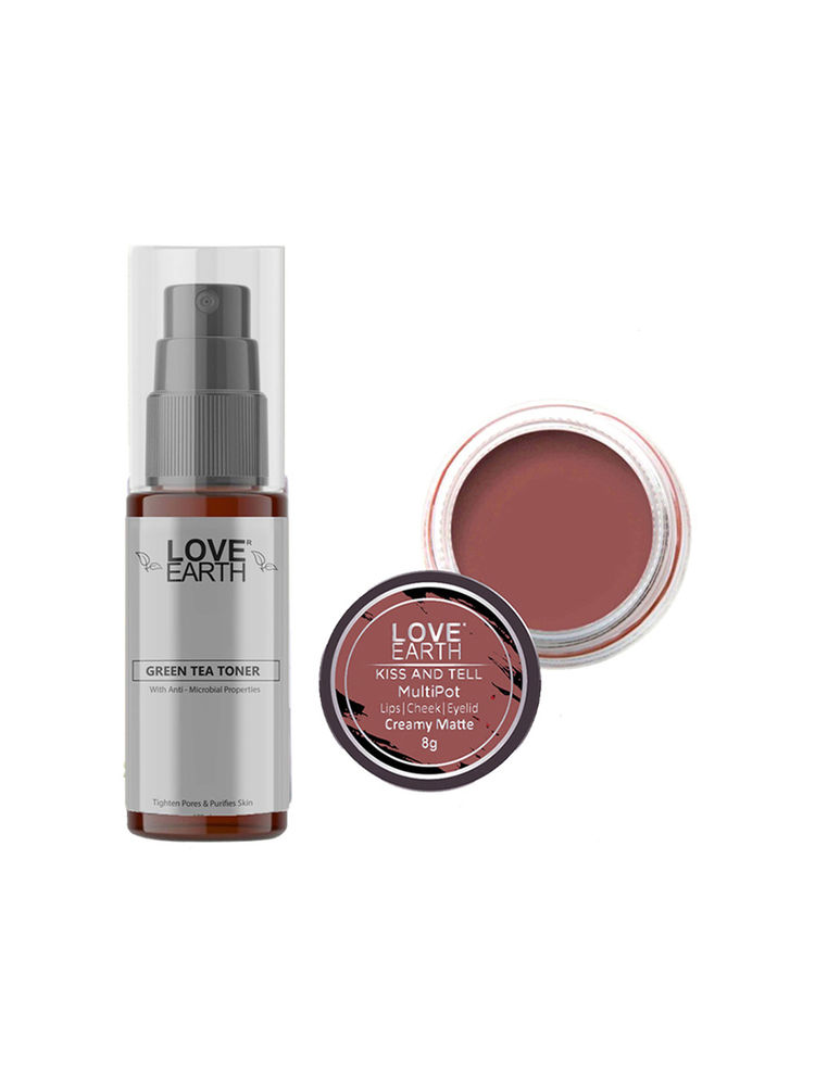 Love Earth Lip Tint & Cheek Tint Kiss And Tell + Green Tea Toner-picture-32