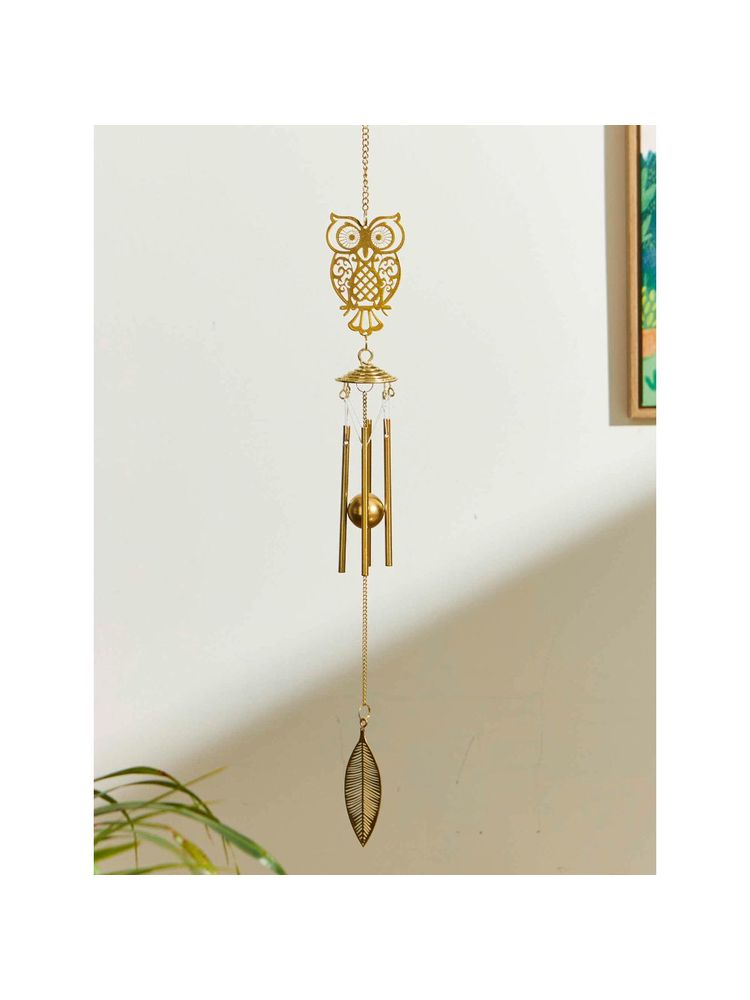 Chumbak Classic Owl Dream Catcher - Gold-picture-6