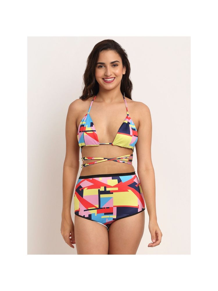 AOBA Halter High-Rise Printed Bikini Set-picture-21