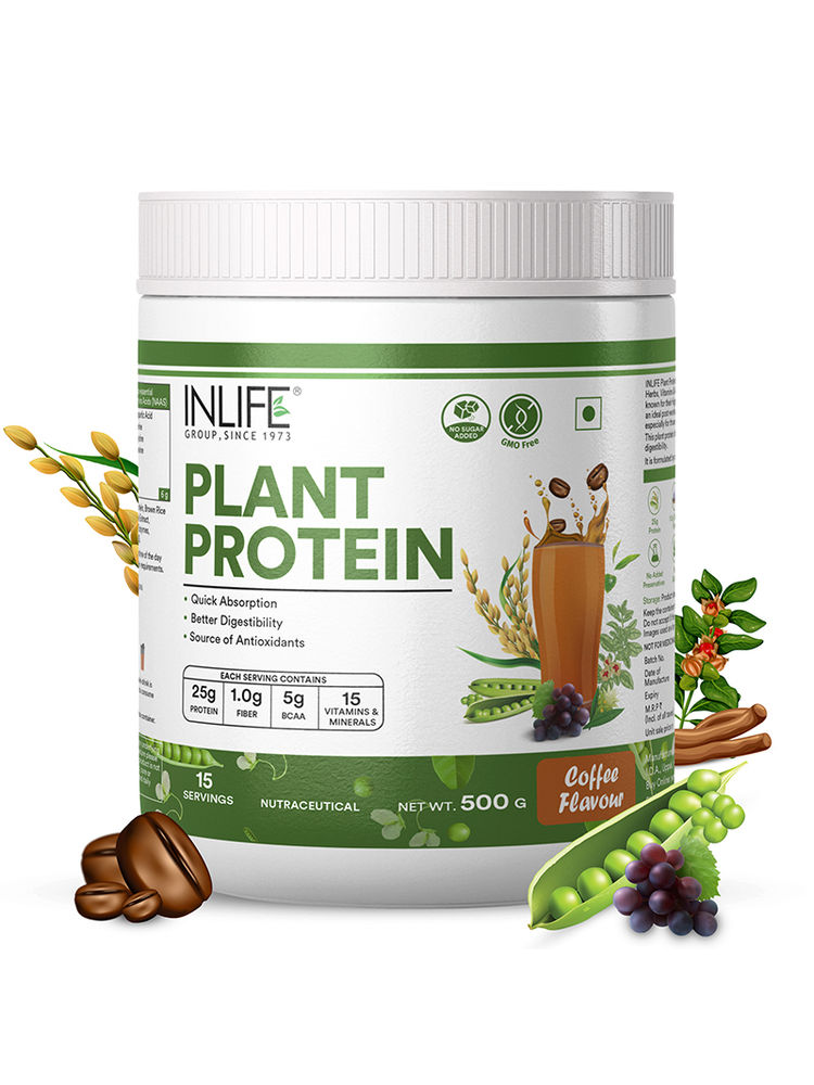 Inlife Pea, Quinoa & Brown Rice Plant Protein Powder - Coffee-picture-21