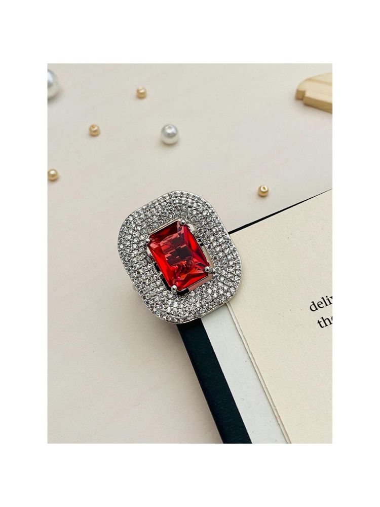 Abdesigns Stunning Huge American Diamond Rings - Red-picture-23