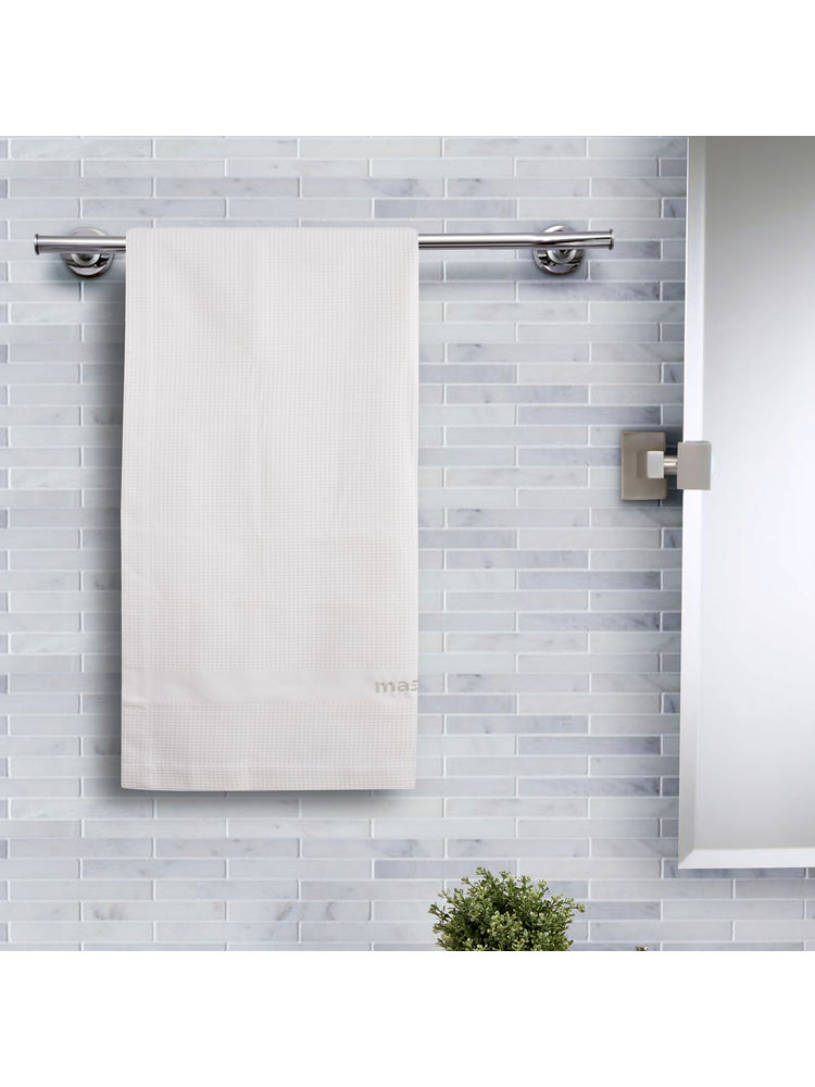 Maspar Colorart 215gsm Cotton Catalina Solid White Medium Bath Towel-image-9