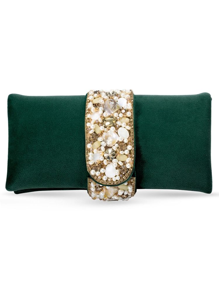 Peora Clutch Purses for Women Wedding Handmade Evening Party Bridal Clutch - Green-picture-26