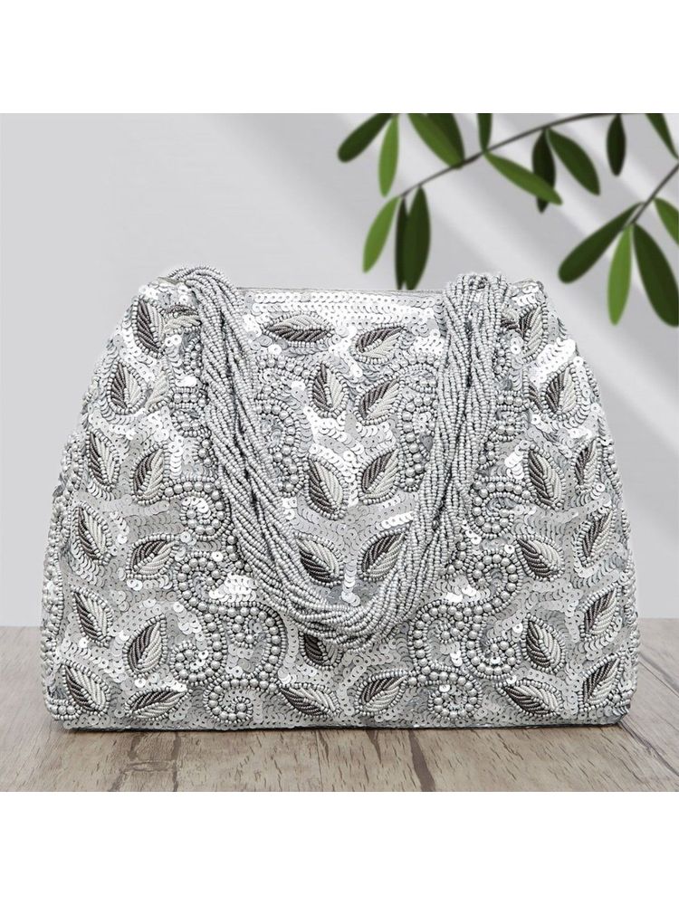 Peora Potli Bags Evening Bags Ethnic Bride Purse with Silver - P17S