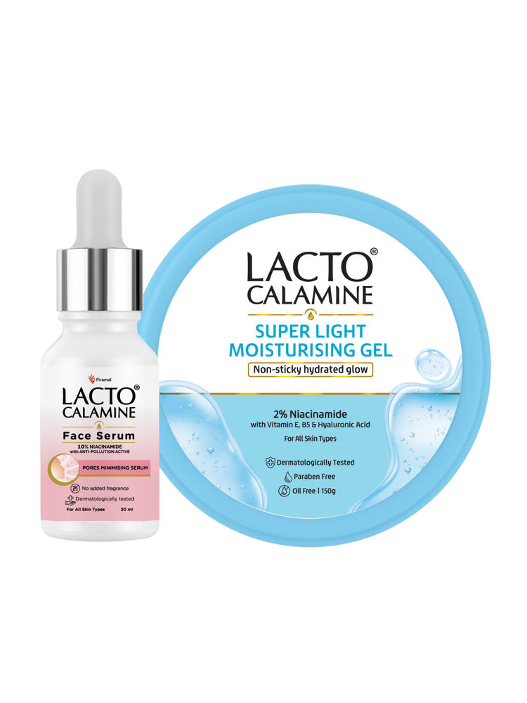 Lacto Calamine 10% Niacinamide Serum + Light Daily Moisturising Lotion Combo-image-24