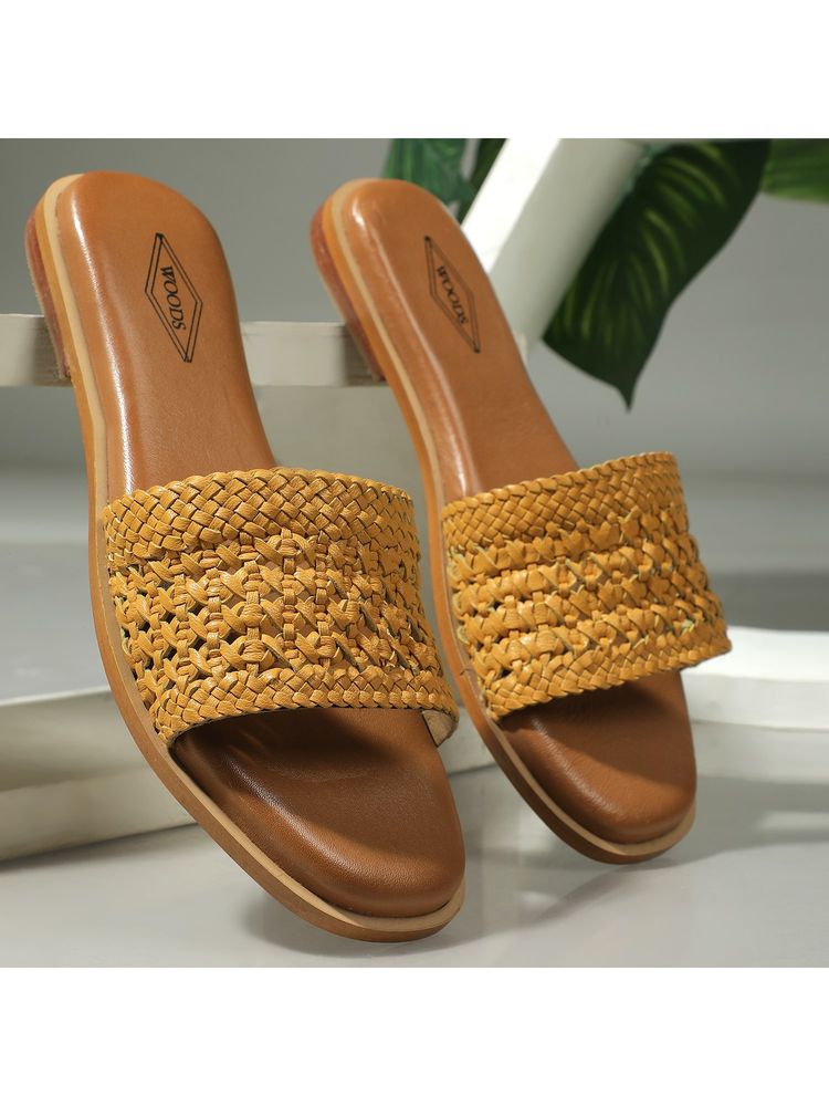 WOODLAND Casual Softy Yellow Flats For Women-picture-13