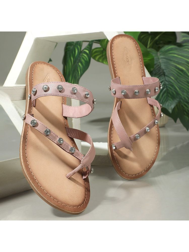 WOODLAND Casual Sheep Nappa Pink Flats For Women-image-43