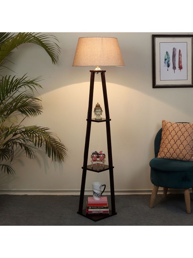 Tu Casa Floor Lamp Mango Wood Base & Beige Jute Shade
