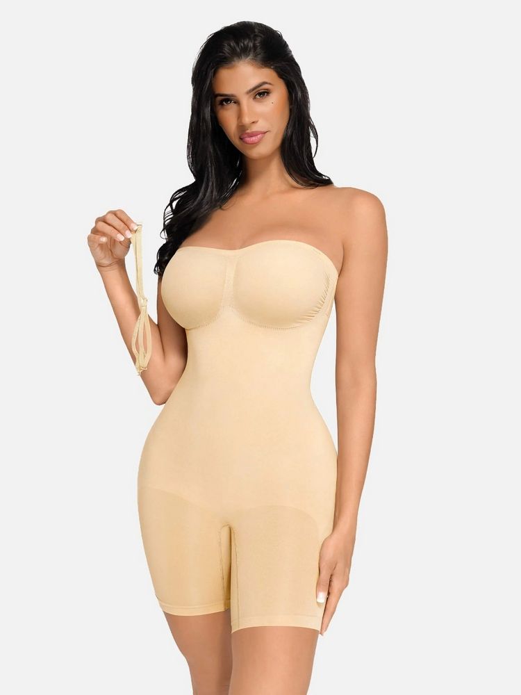 Shop The Edit Women Beige Strapless Butt Lifting Bodysuit Shapewear-picture-21