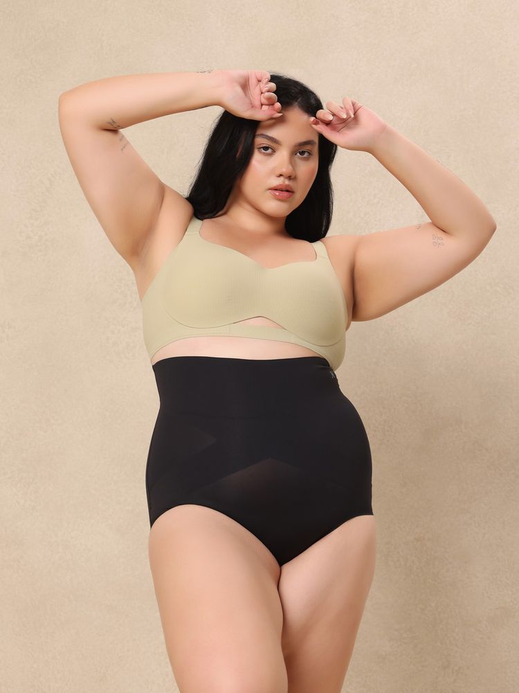 Krvvy Women Black Waist and Tummy High-Rise Shapewear-picture-12