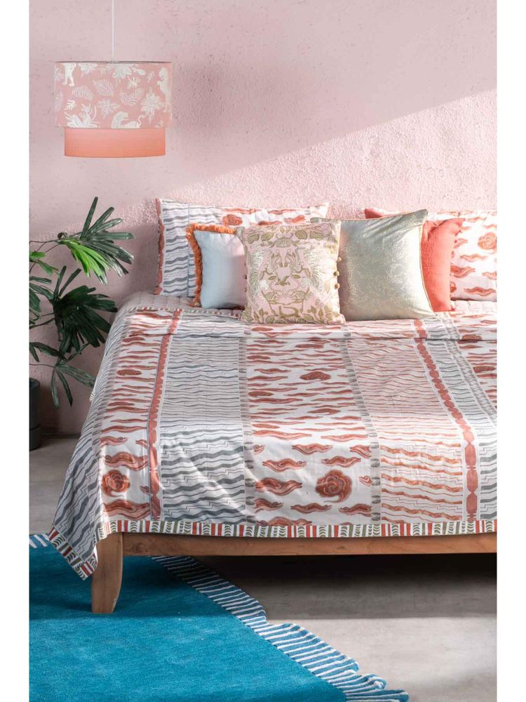 Freedom Tree Silver Lining Printed Cotton Double Bed Cover-picture-15