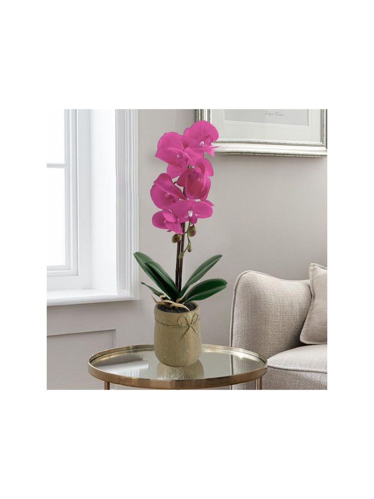 The Better Home Real Touch Potted Orchid With Cement Pot (Dark Pink)-image-49