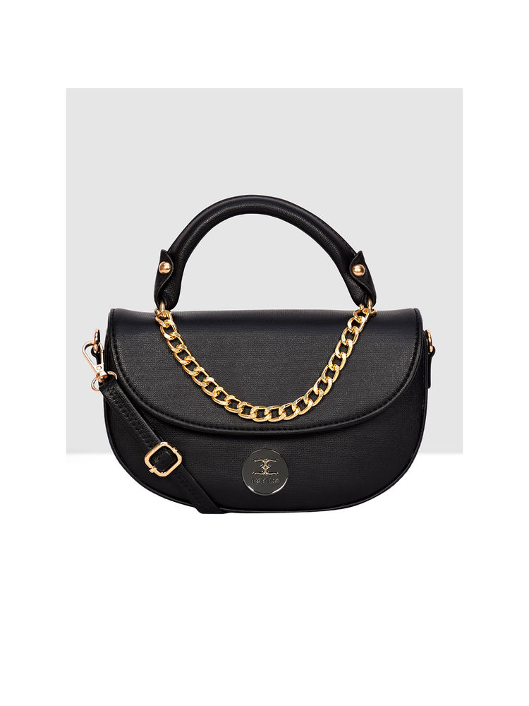 ESBEDA Black Color Mini Saddle Sling Bag with Detachable Strap for Women-image-20
