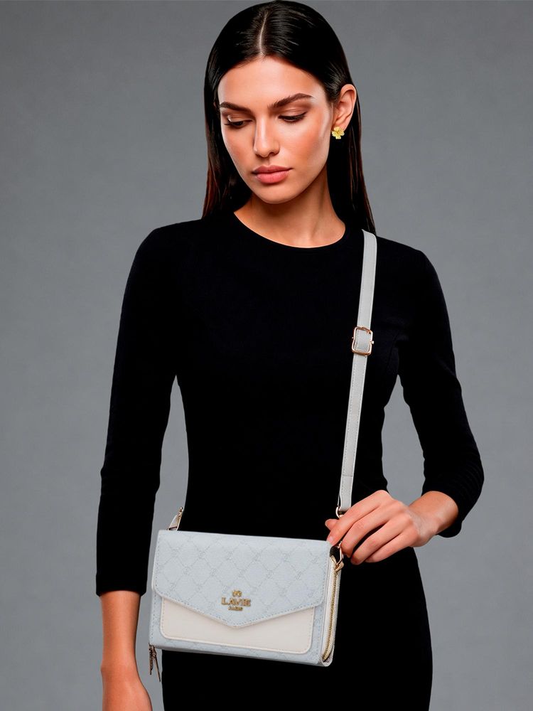 Lavie Paris Women's Mono Sylvie Flap Sling Bag -Ivory (Large)-image-15
